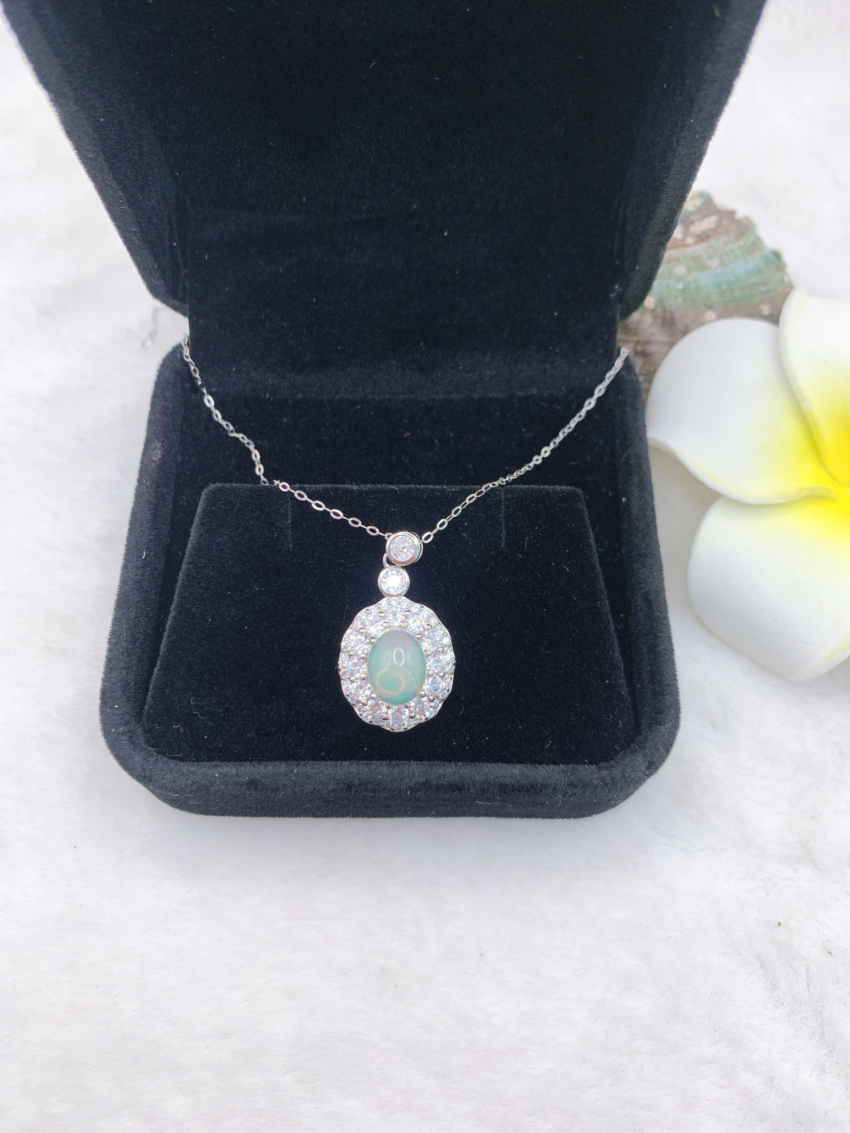 Mặt dây đá Opal 7*9mm bạc 925-BO089