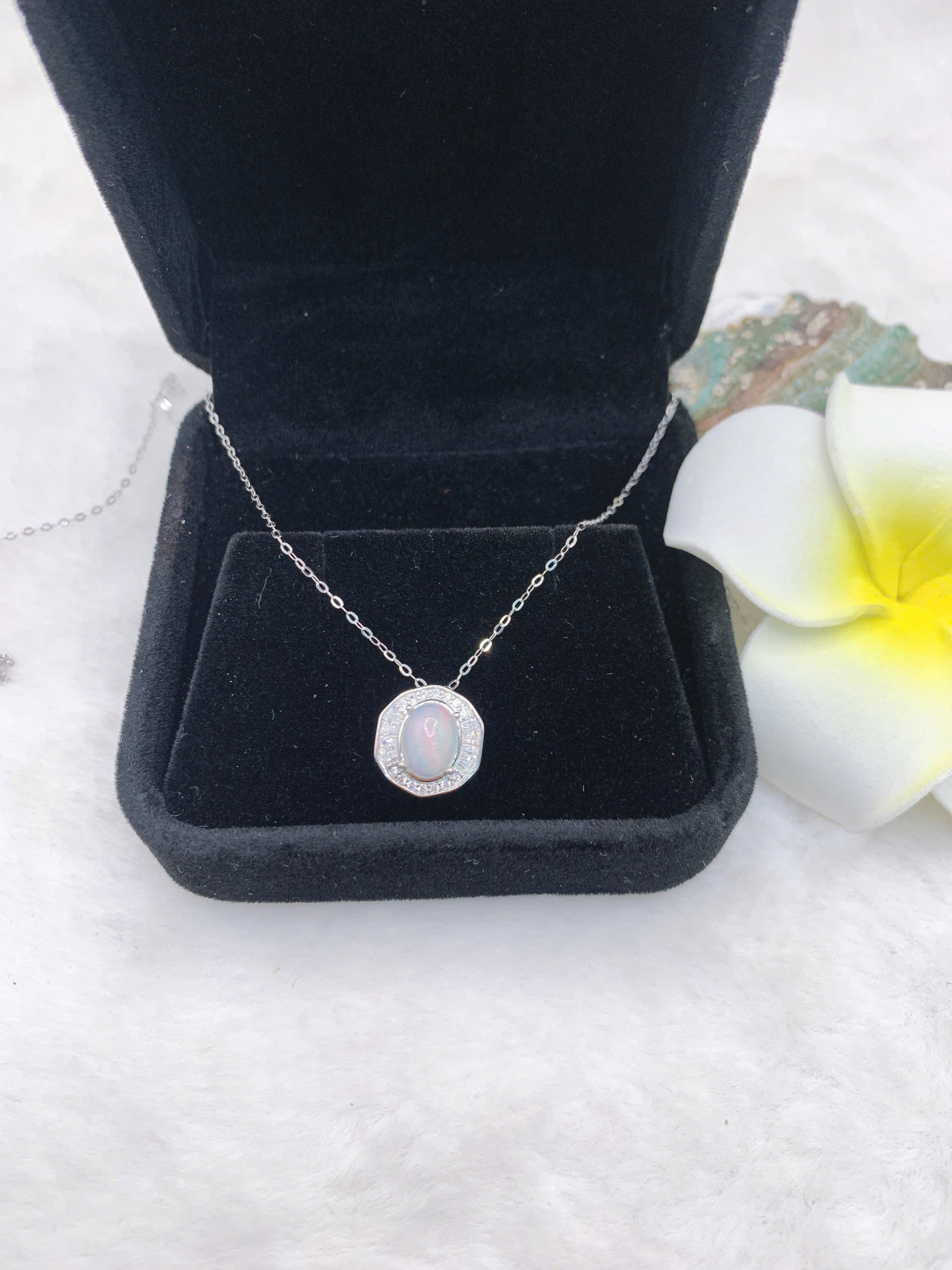 Mặt dây đá Opal 6*8mm bạc 925-BO049