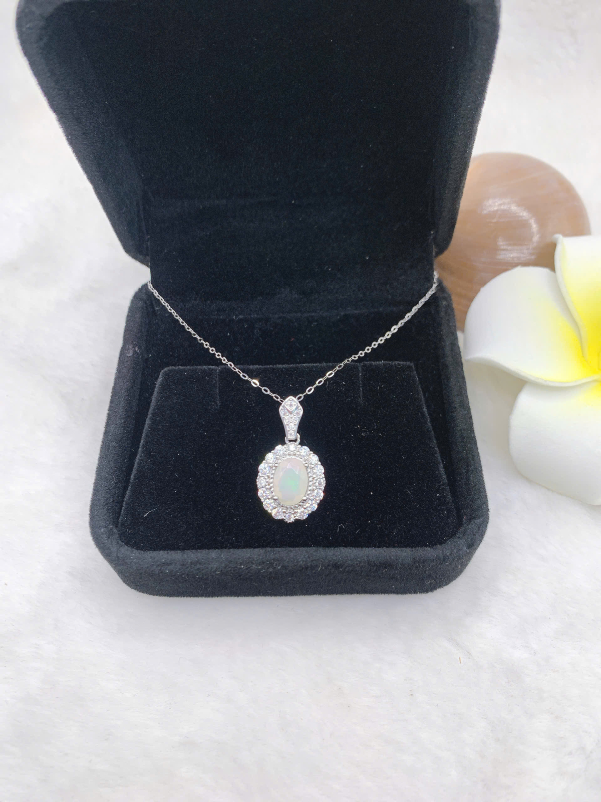 Mặt dây chuyền opal 6*8mm bạc 925-BO120