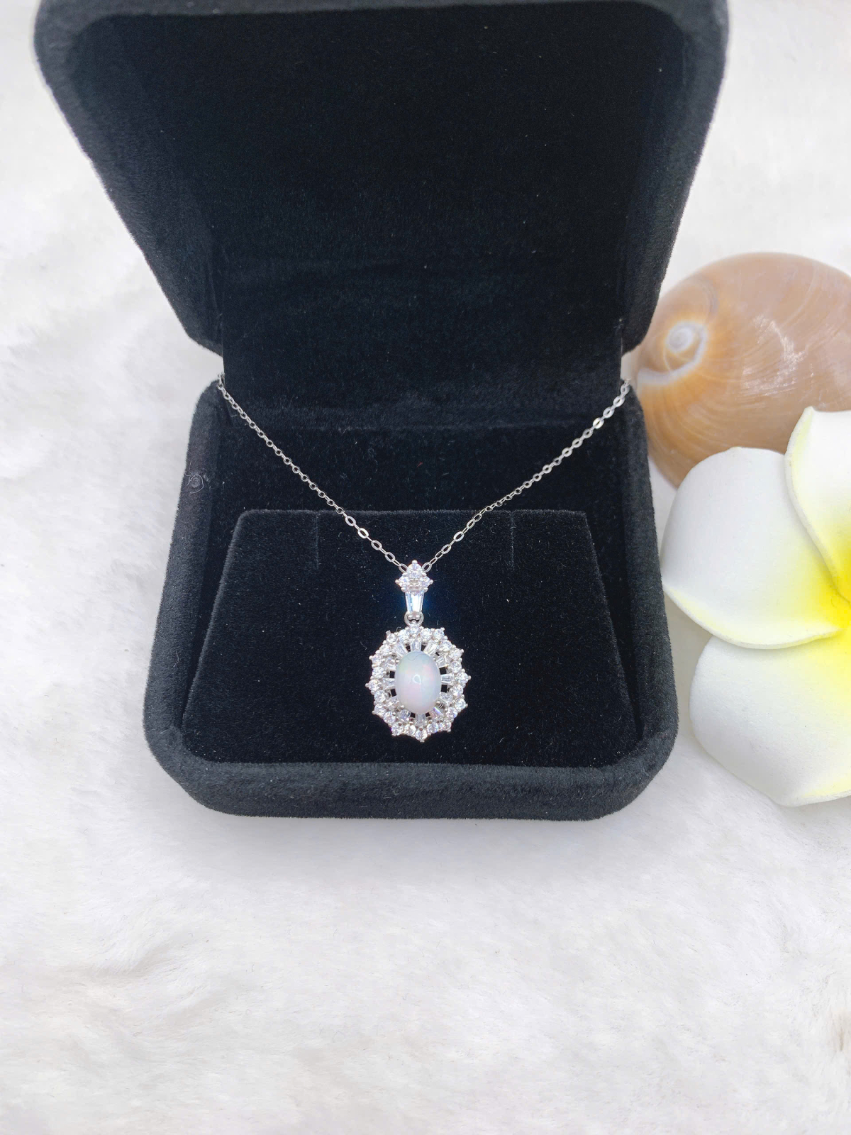 Mặt dây chuyền opal 6*8mm bạc 925-BO144