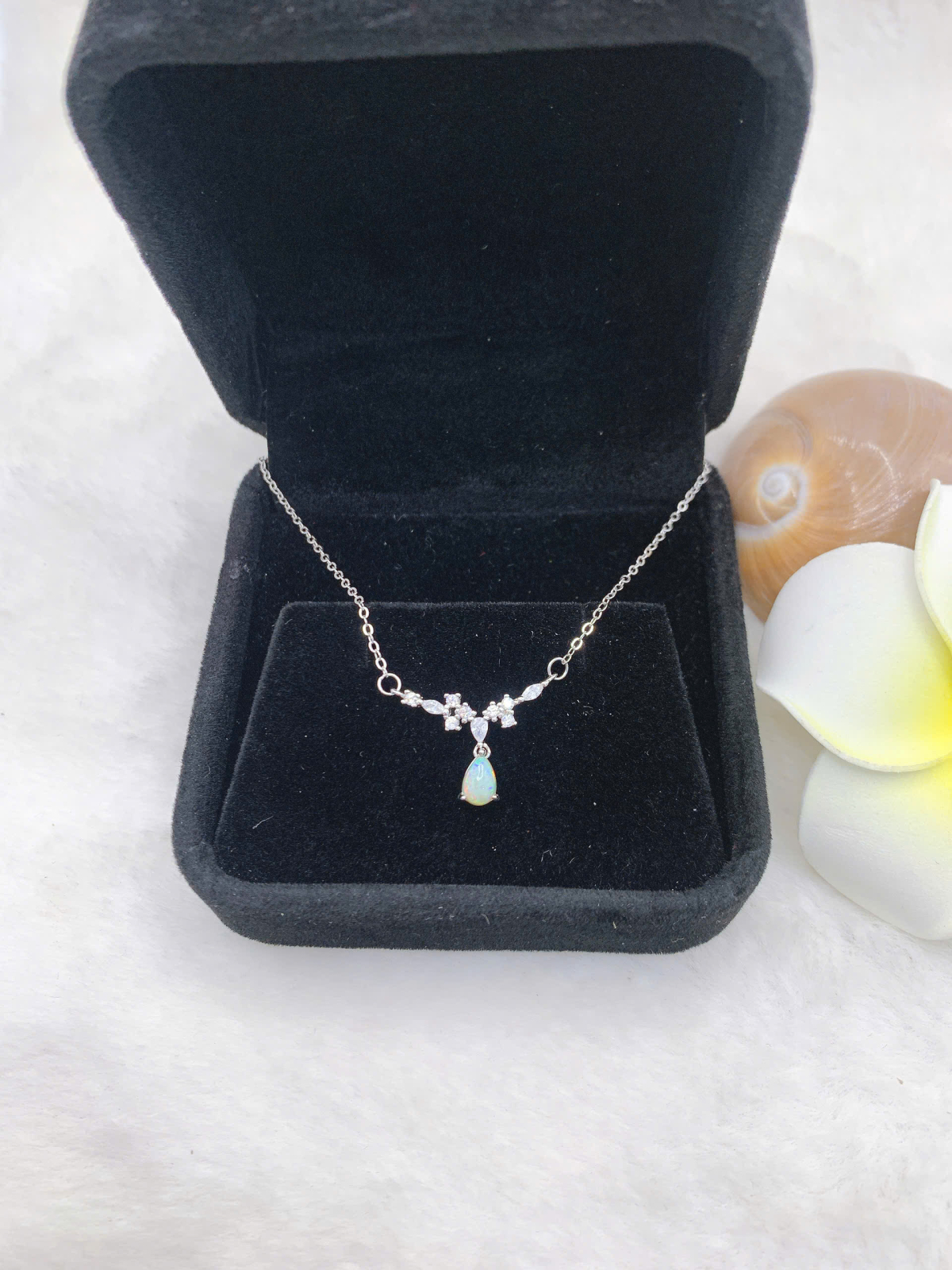 Mặt dây chuyền Opal 4*6mm bạc 925-BO111