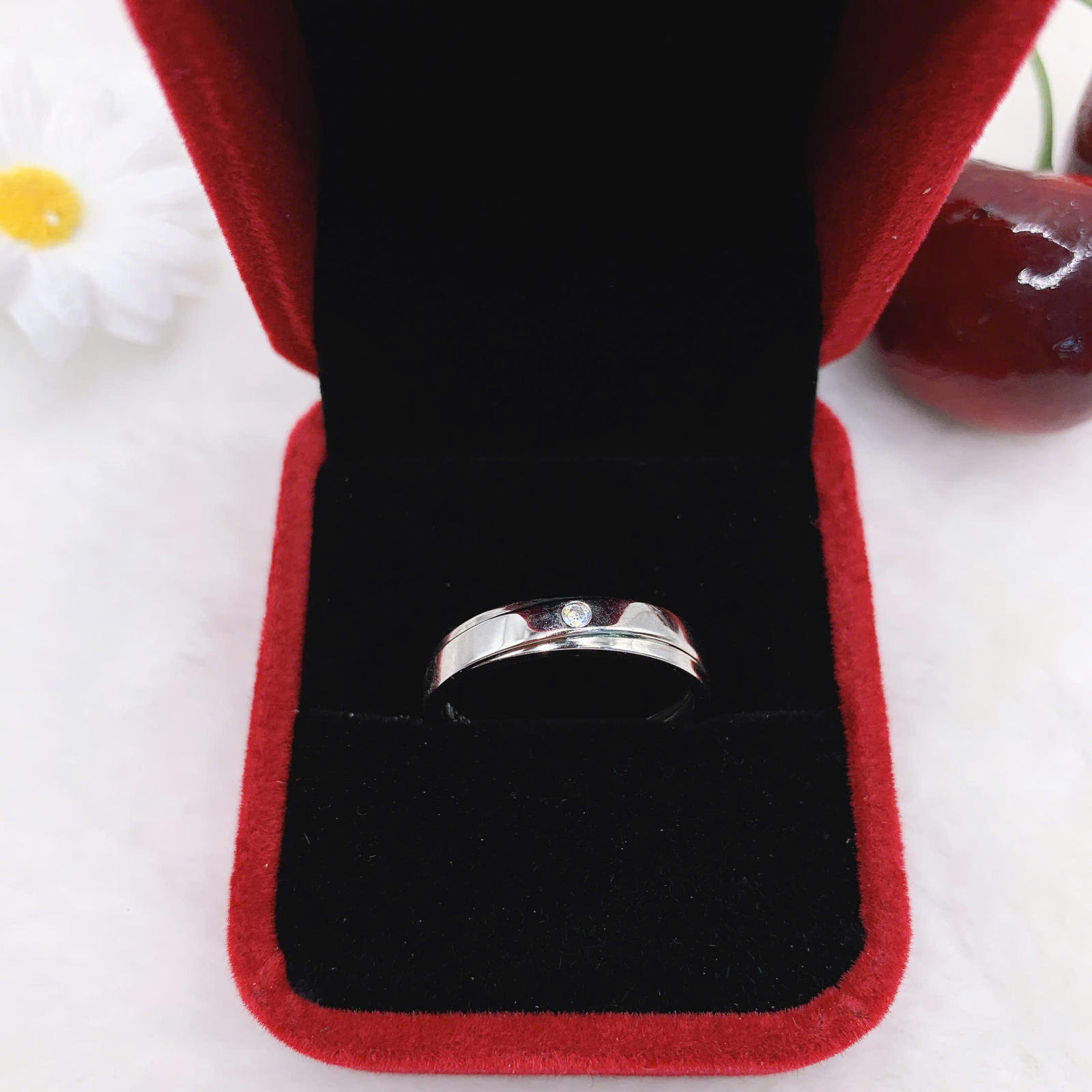 Nhẫn Moissanite (D, FL, Ex ) tròn 2mm bạc 925-XM031