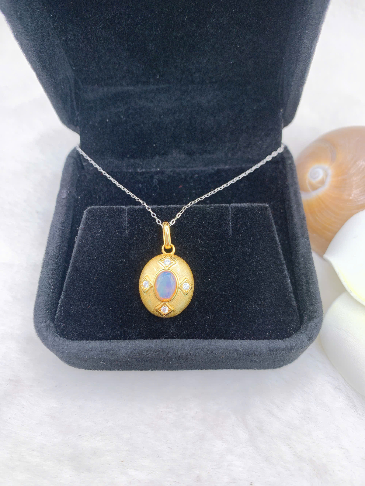 Mặt dây chuyền opal 5*7mm bạc 925-BO131