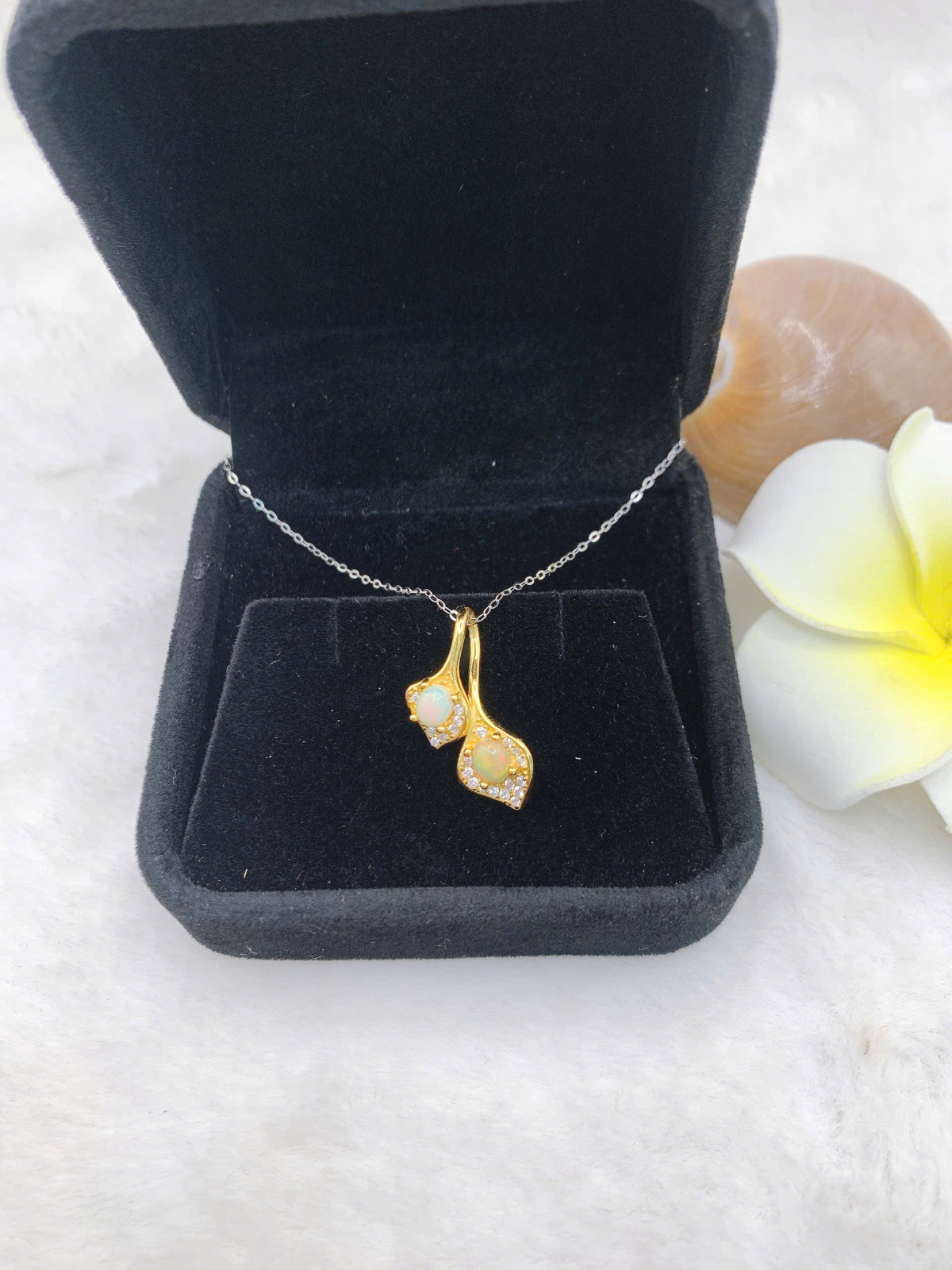 Mặt dây chuyền opal4*5mm bạc 925-BO114