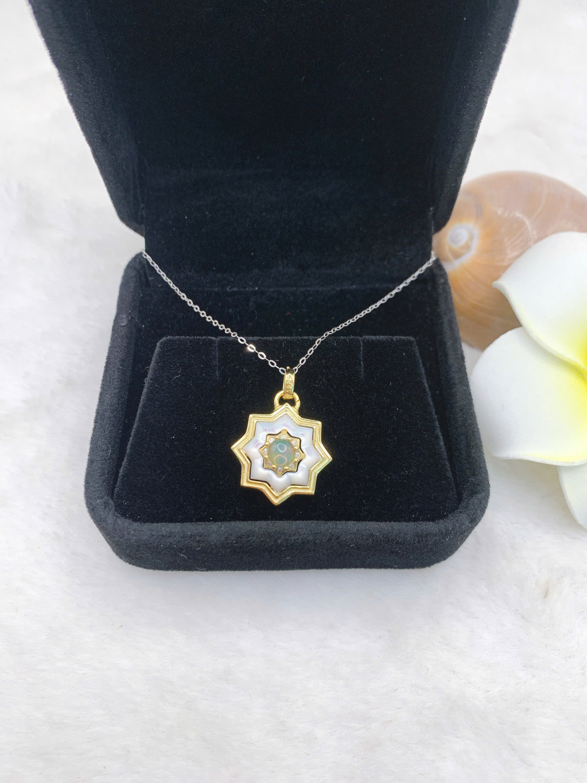 Mặt dây chuyền opal 5mm bạc 925-BO132