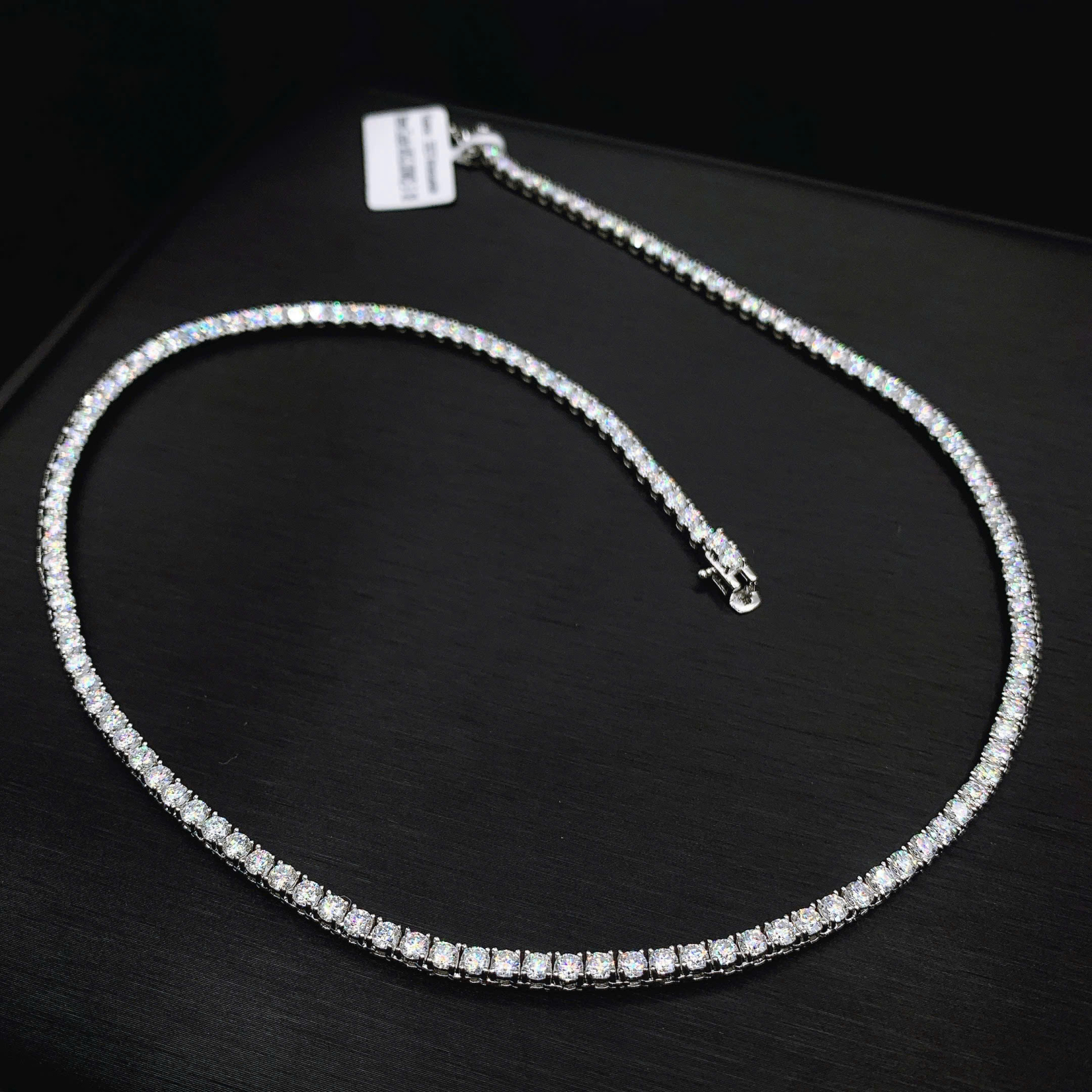 Dây chuyền Tennis bạc 925 đính Moissanite 3mm