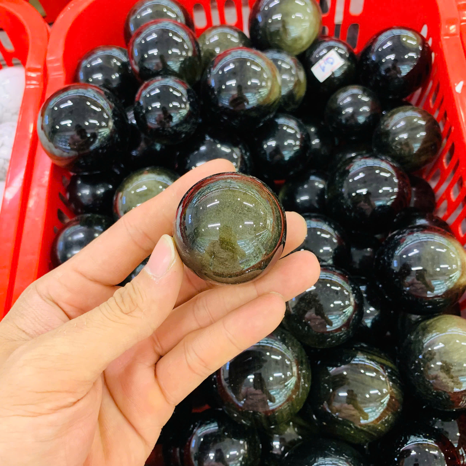 Bi Cầu Đá Núi Lửa Ánh Vàng size 3-5cm ( 1kg )