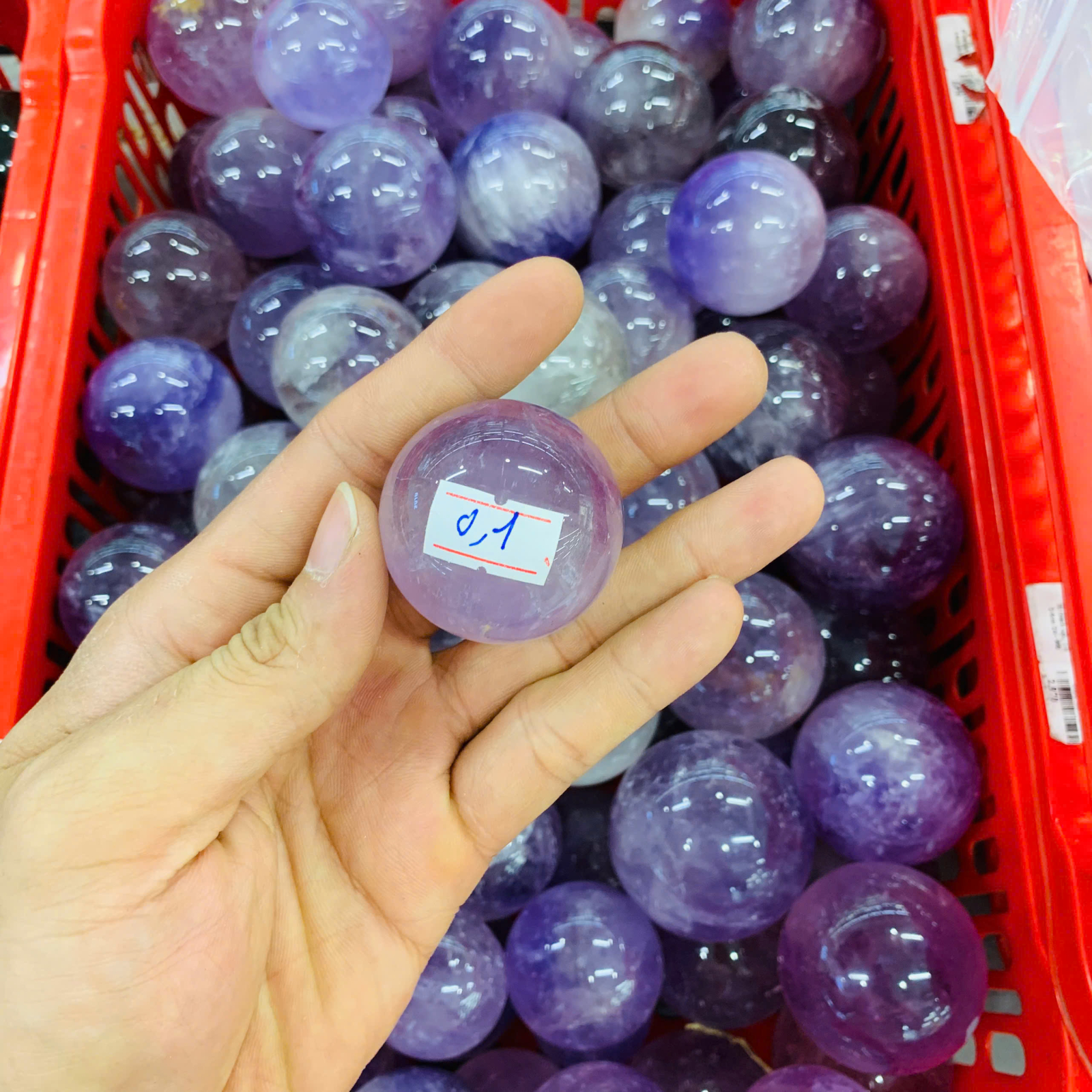 Bi Cầu Thạch Anh Tím 3A size 3.5-5cm ( 1kg )