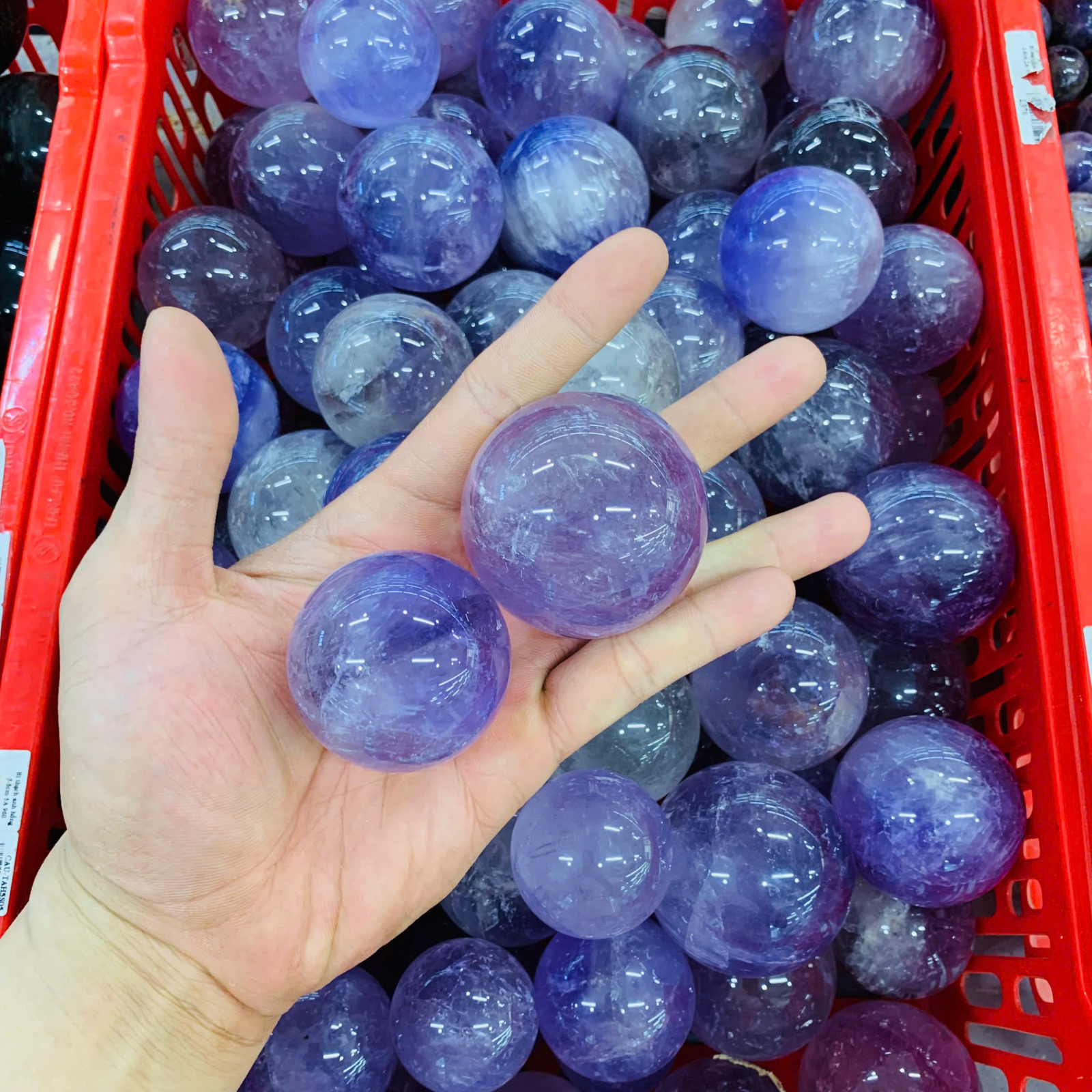 Bi Cầu Thạch Anh Tím 3A size 3.5-5cm ( 1kg )