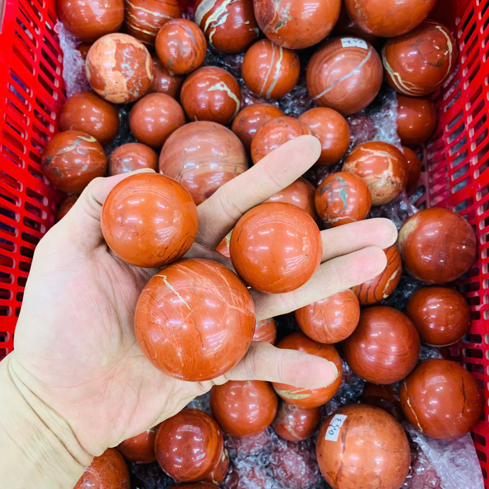 Bi Cầu Ngọc Bích Đỏ 3A size 3-5cm ( 1kg )