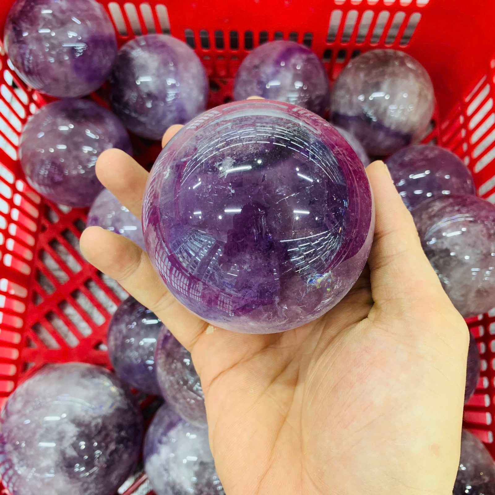 Cầu Thạch Anh Tím 5a size 7-9cm ( 1kg ) 