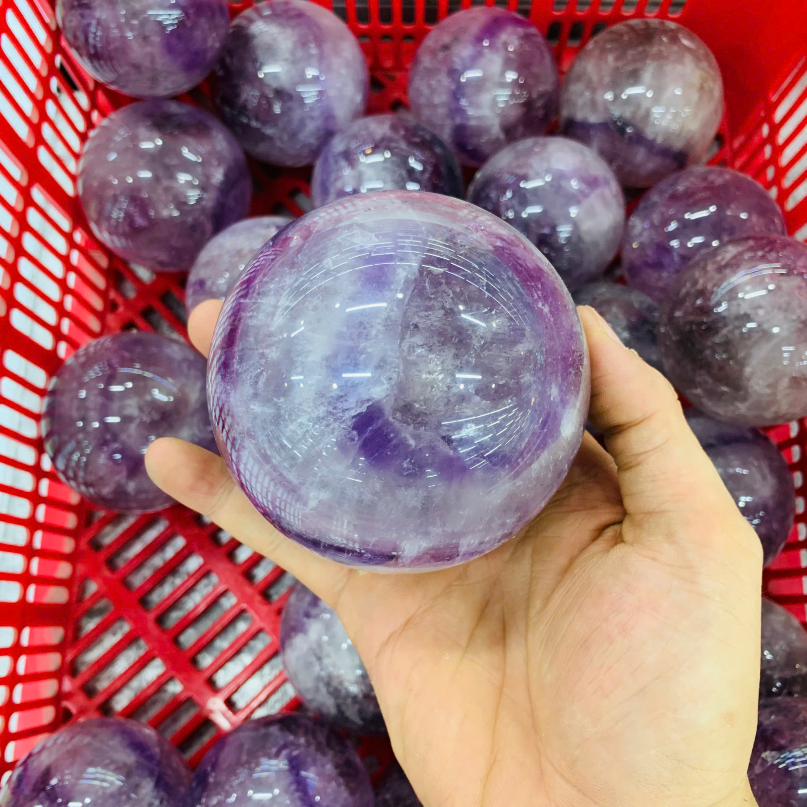 Cầu Thạch Anh Tím 5a size 7-9cm ( 1kg )