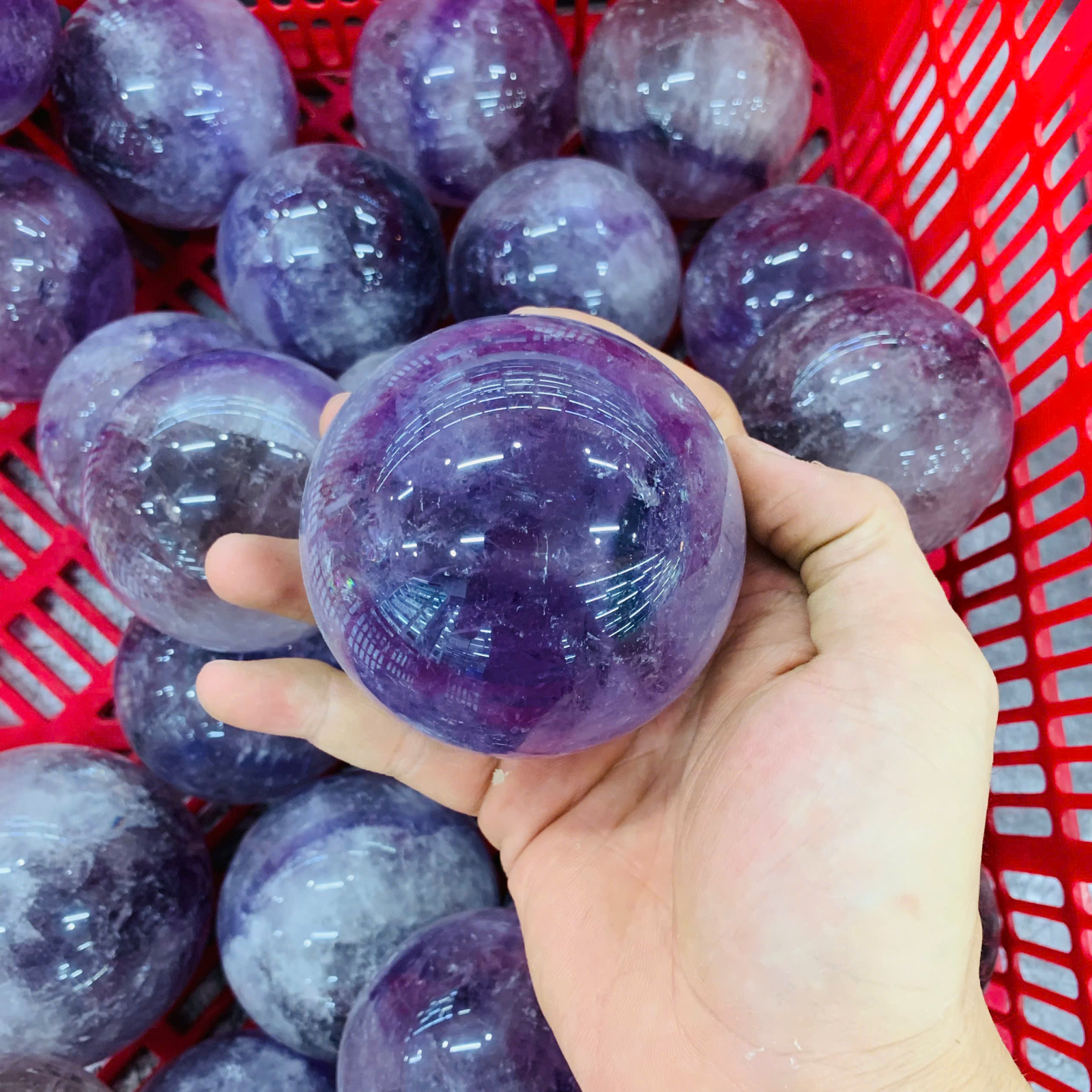 Cầu Thạch Anh Tím 5a size 7-9cm ( 1kg )