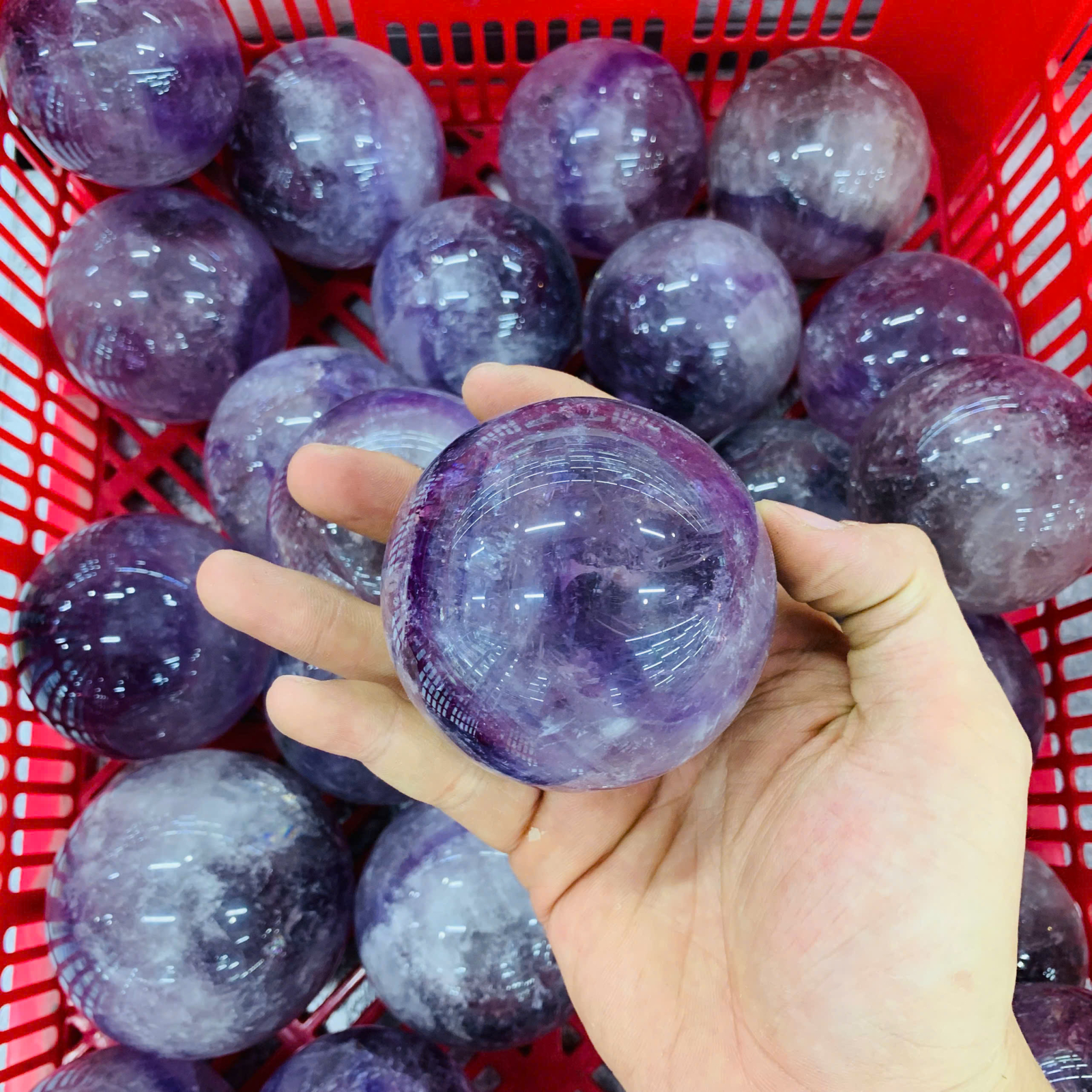 Cầu Thạch Anh Tím 5a size 7-9cm ( 1kg )