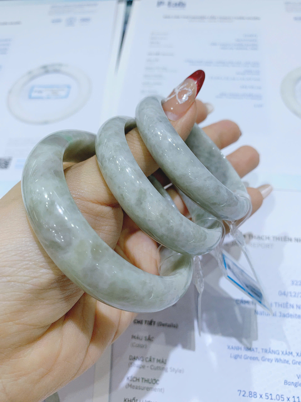 Vòng kiềng Cẩm Thạch thiên nhiên bản hẹ size  52mm