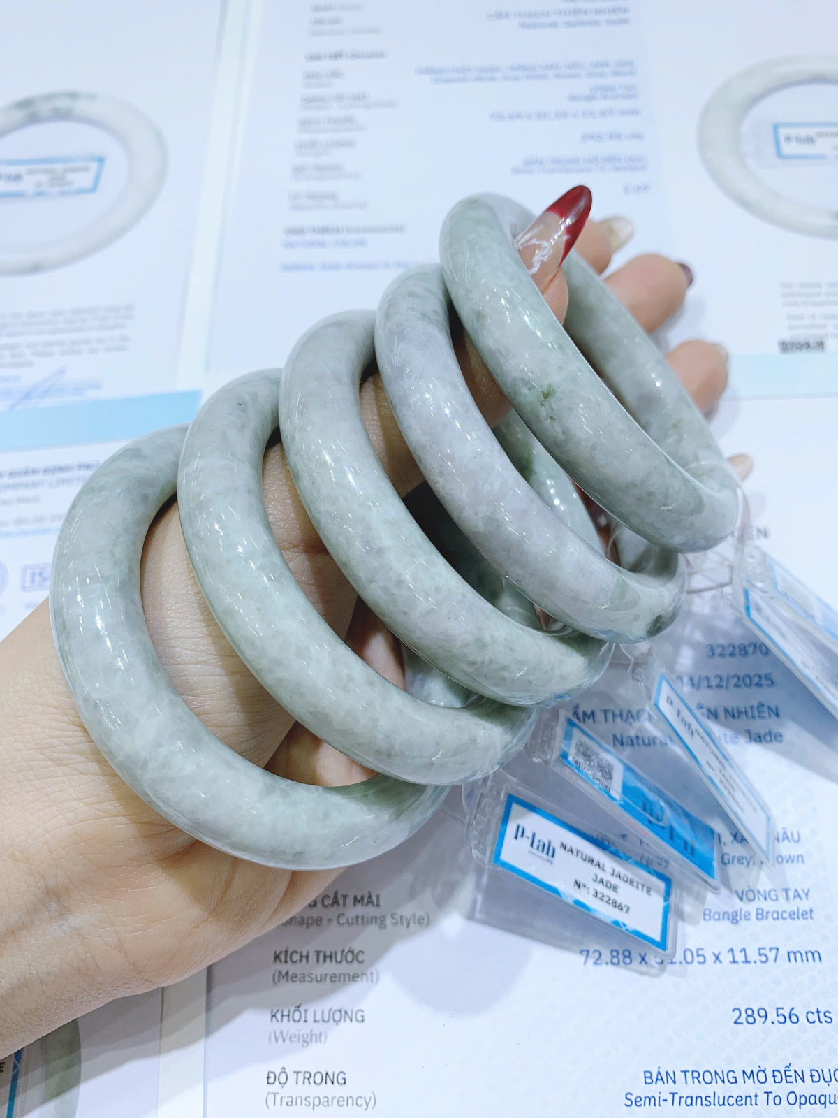 Vòng kiềng Cẩm Thạch thiên nhiên bản tròn size 55mm