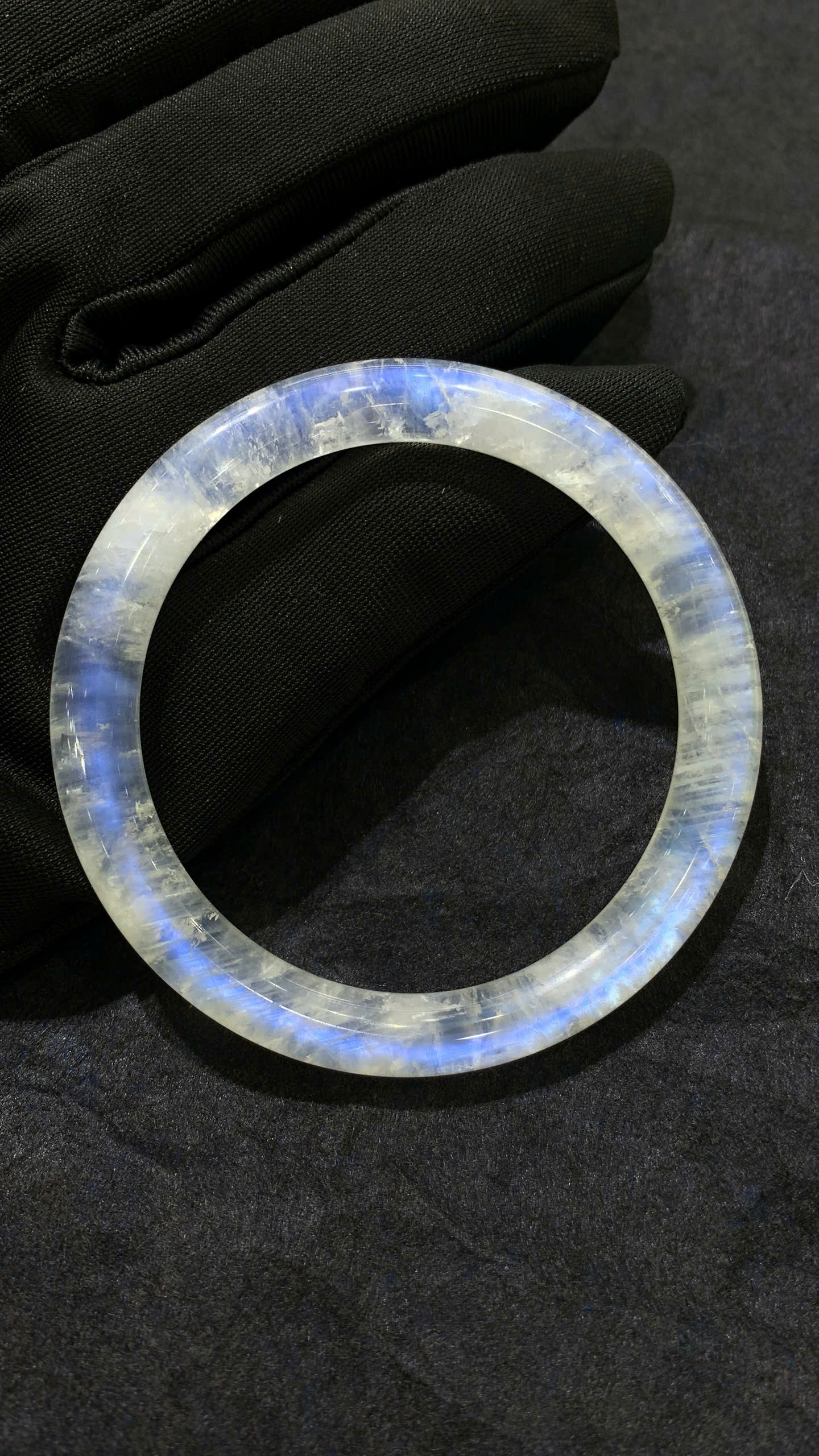 Vòng Kiềng Moonstone Bản tròn 6A Size 50mm 