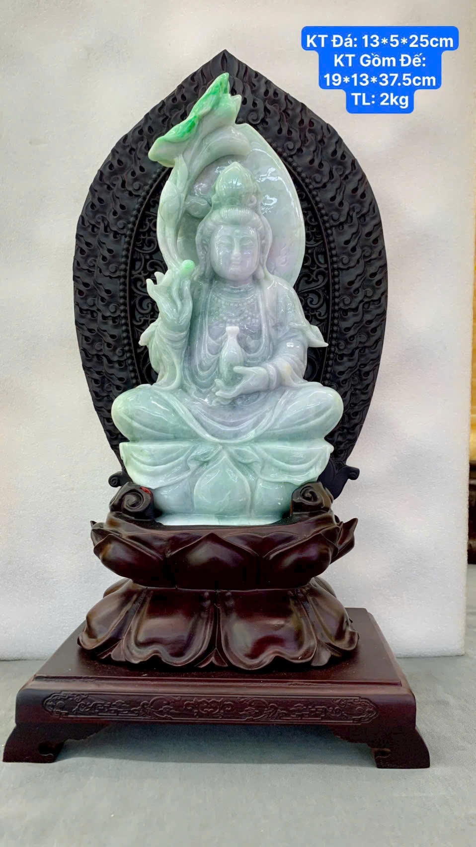 Quan Âm Cẩm Thạch A ( KT: 13*5*25cm ) ( TL: 2kg )