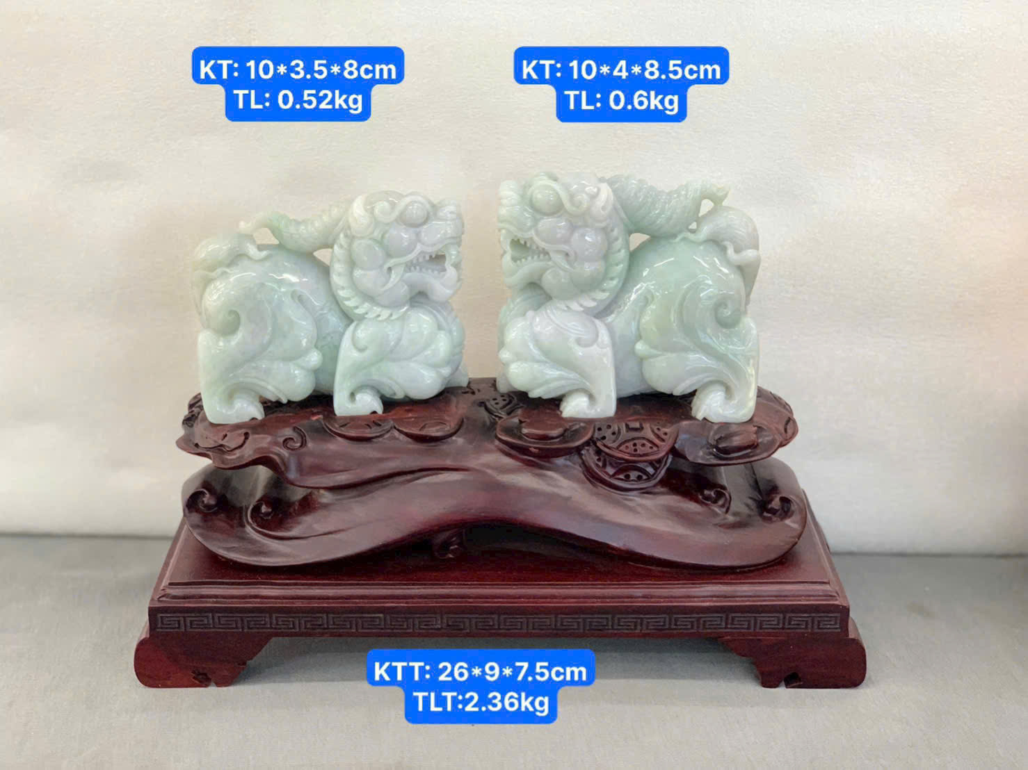 Tỳ Hưu Cẩm Thạch A ( KT: 10*3.5*8cm, 10*4*8.5cm ) ( TL:  2.36kg )