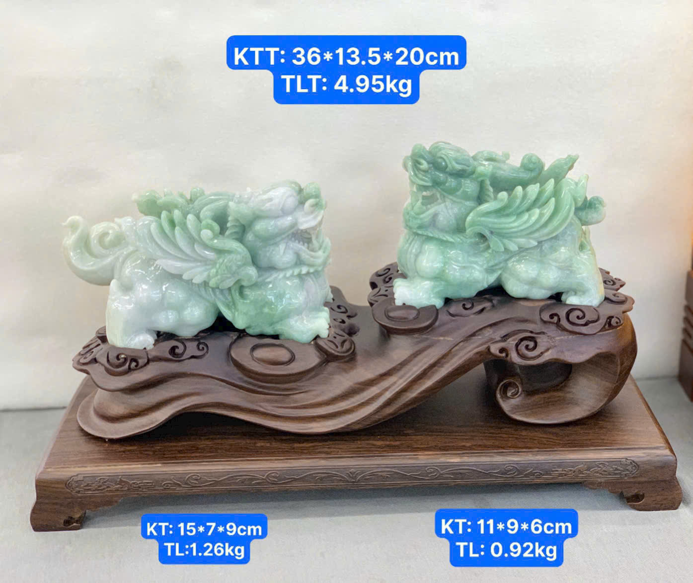 Tỳ Hưu Cẩm Thạch A ( KT: 15*7*9cm, 11*9*6cm ) ( TL:  4.95kg )