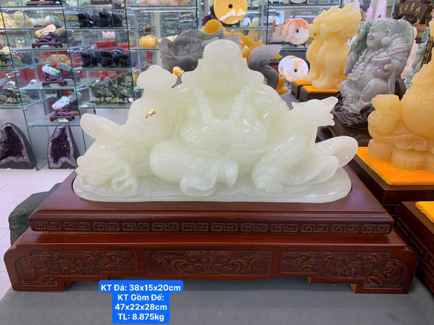 Phật Di Lạc Ngọc Onyx ( KT 38x15x20cm ) (KL 8.875kg )