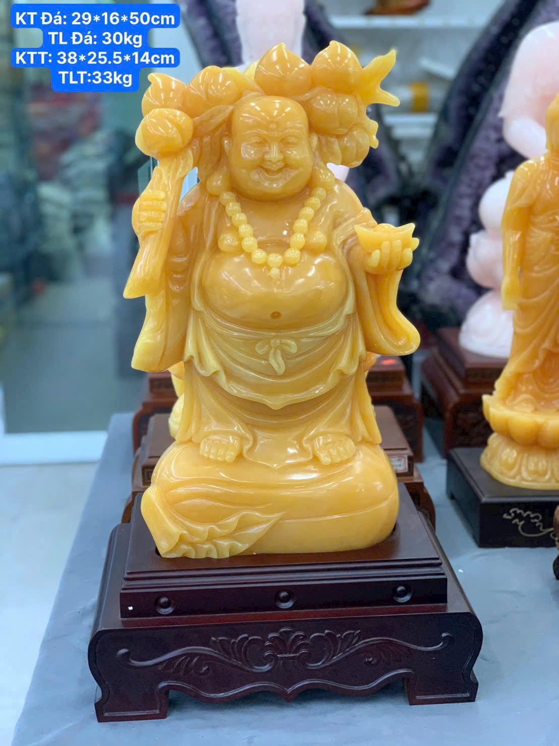 Phật Di Lặc Ngọc Hoàng Long (KT 29*16*50cm )