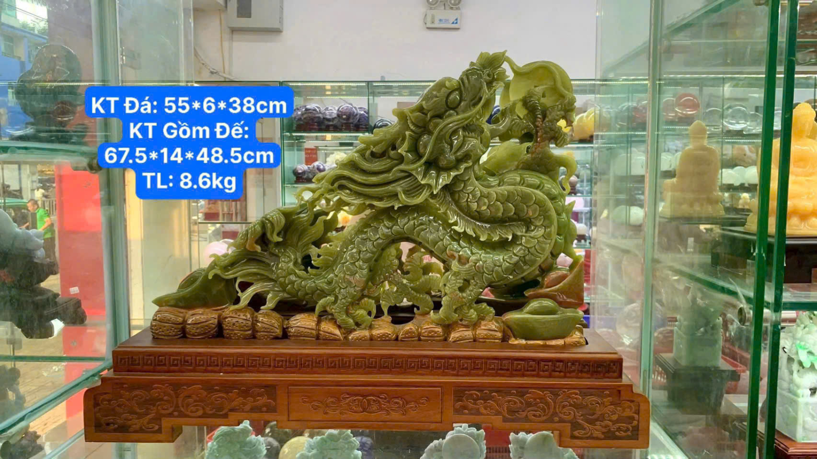 Rồng Ngọc Bích xanh cổ điển ( KT: 55*6*38cm ) 