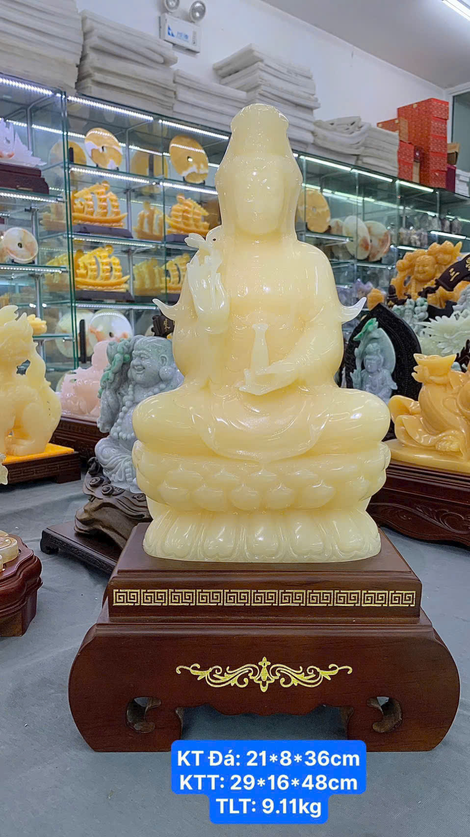 Phật Quan Âm Ngọc Hoàng Long ( Kích Thước Đá: 21*8*36cm )