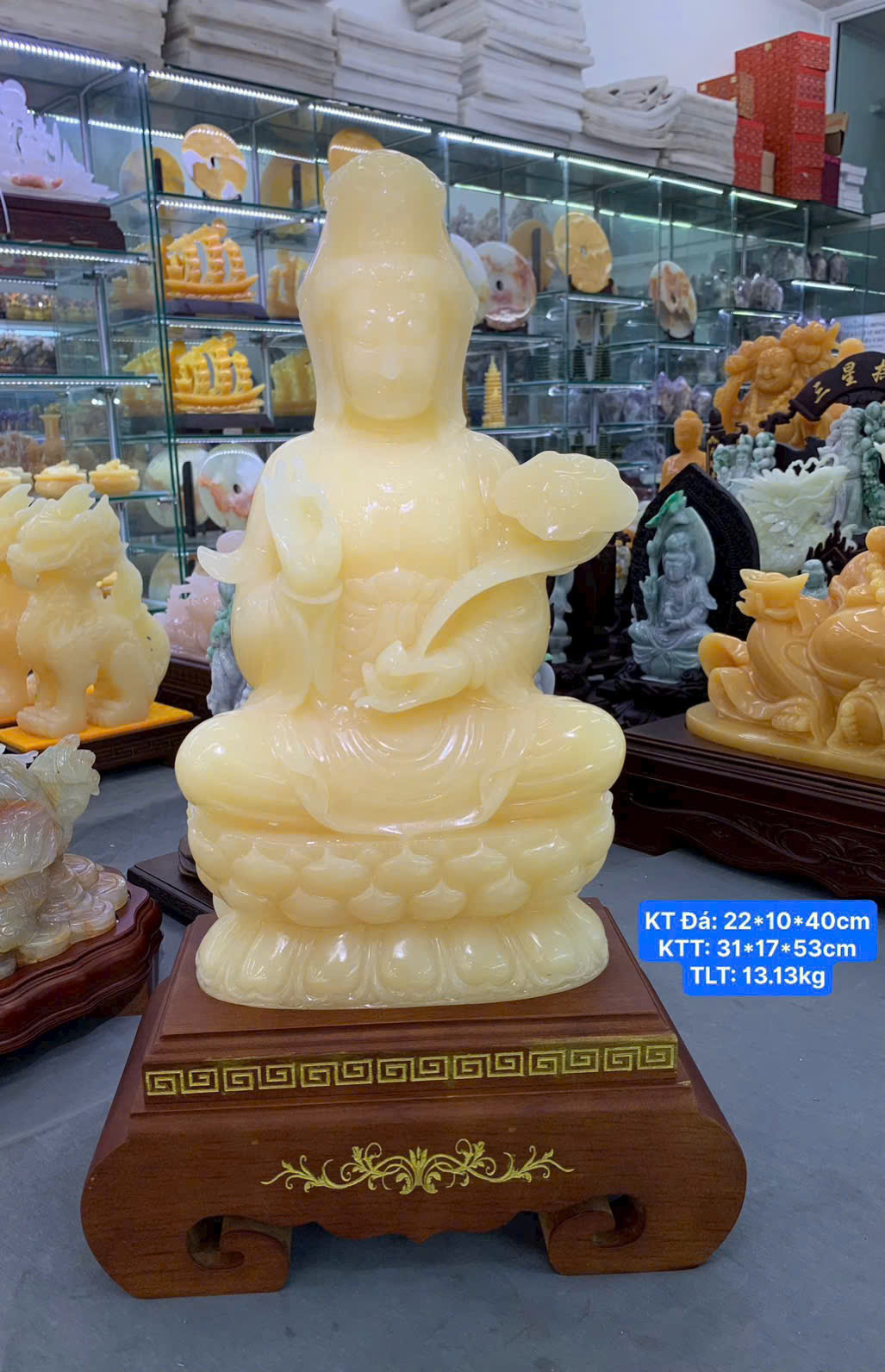 Phật Quan Âm Ngọc Hoàng Long ( KT: 22*10*40cm )