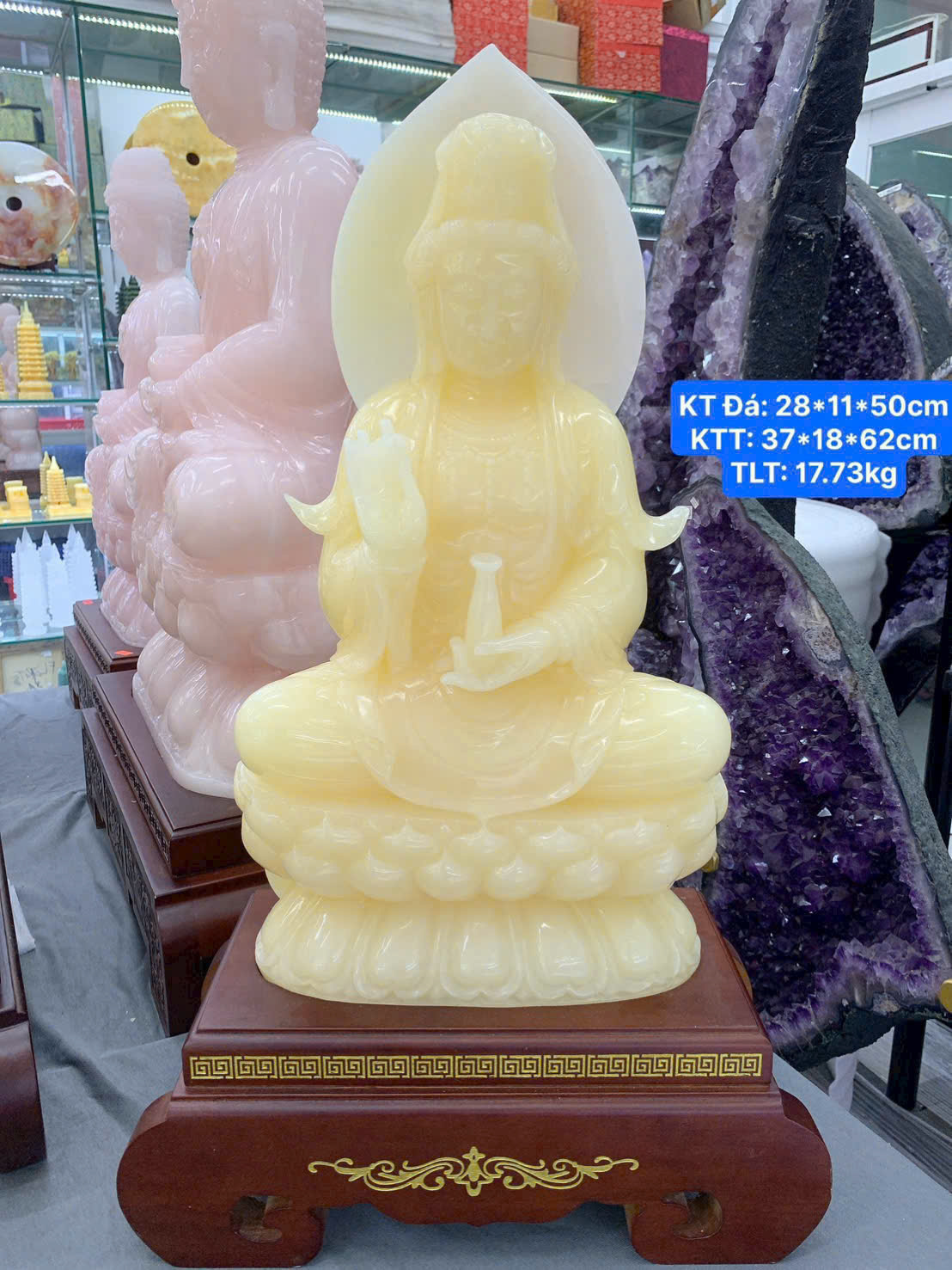 Phật Quan Âm Ngọc Hoàng Long -KT: 28*11*50cm )