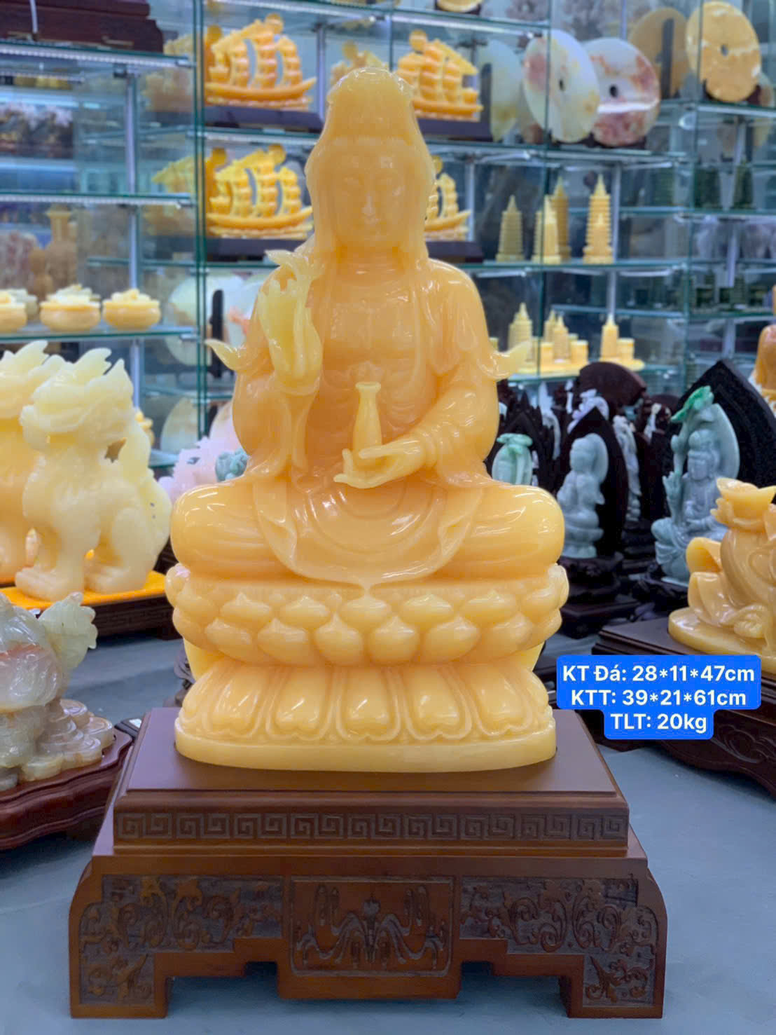 Phật Quan Âm Ngọc Hoàng Long ( KT: 28*11*47cm )