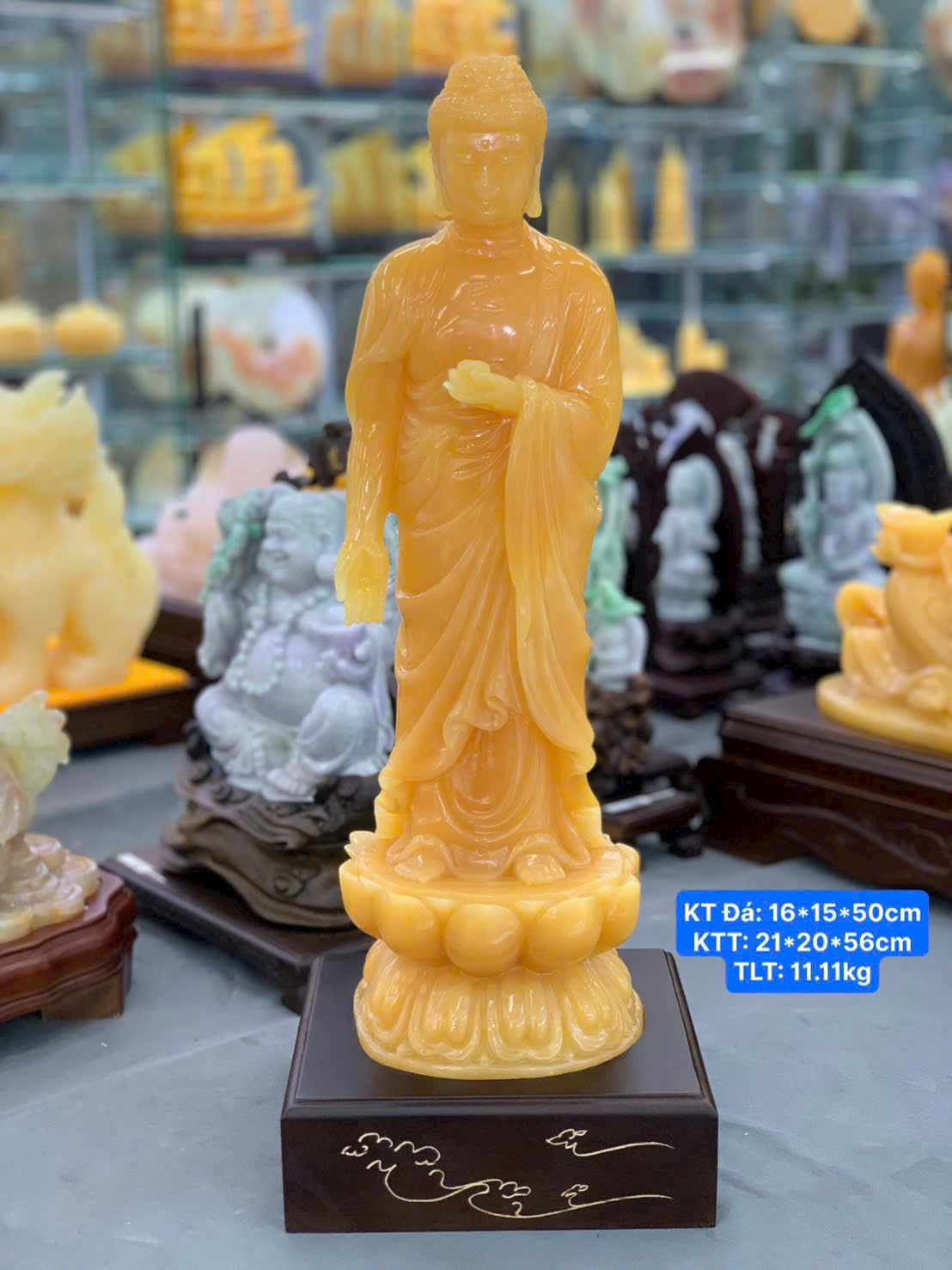 Phật Adida Ngọc Hoàng Long  ( KT: 16*15*50cm )