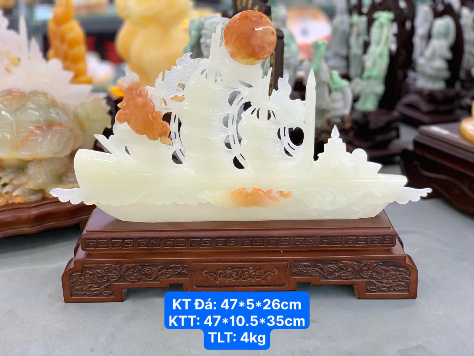 Thuyền buồm Ngọc Onyx (KT: 47*5*26cm )