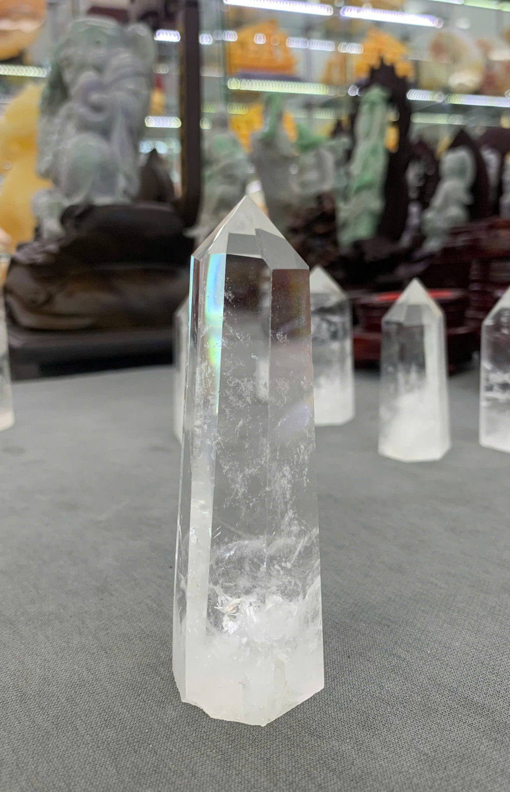 Trụ Thạch Anh Trắng 4A size 10cm ( 1kg )